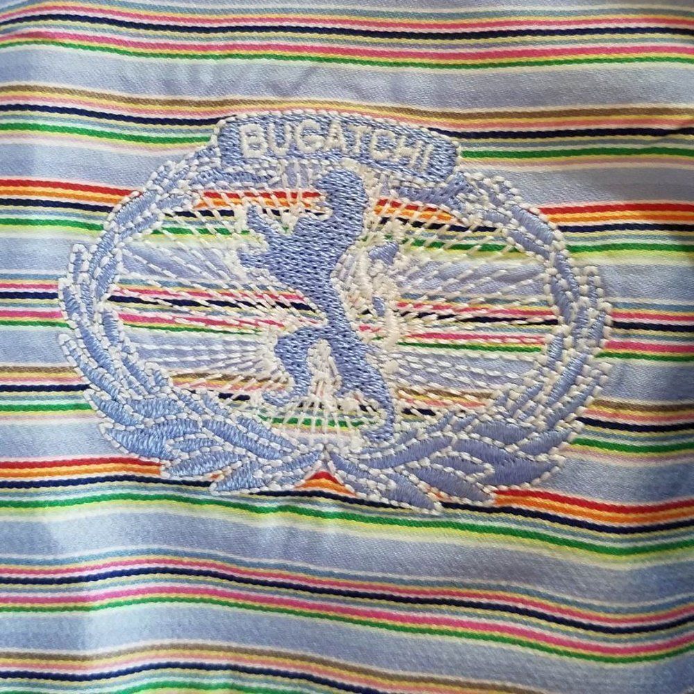 Luxury Men's Bugatchi  Striped Button Down Dress Shirt Size XXL - Picture 2 of 11